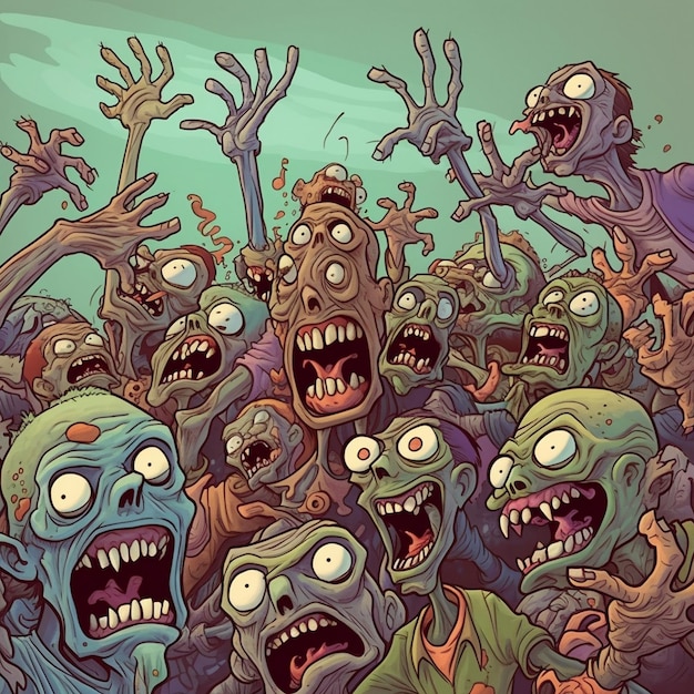 un poster di un mostro con sopra la parola zombie