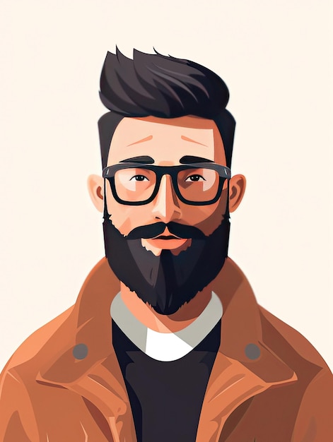 Un poster di un uomo con gli occhiali e la barba.