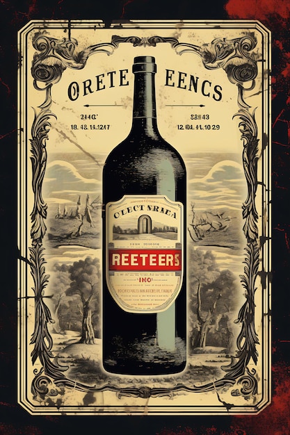 un poster di una bottiglia di vino della compagnia de vele