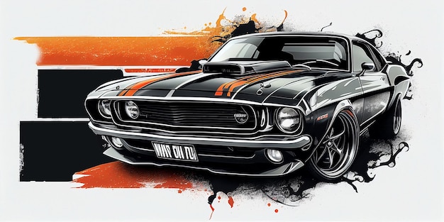 Un poster di una muscle car nera