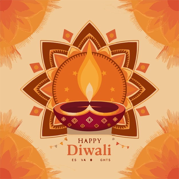 Un poster moderno e astratto di Happy Diwali