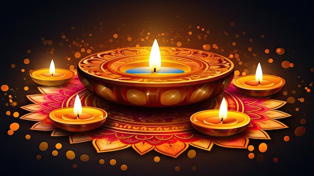 Un poster per Diwali con le candele