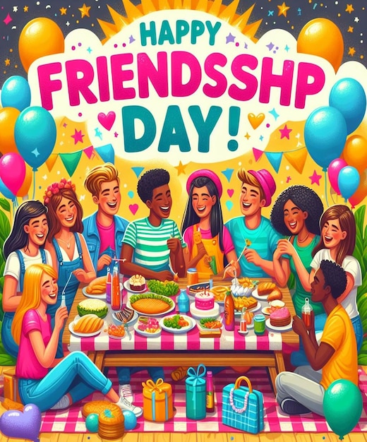 un poster per gli amici che dice il giorno dell'amicizia
