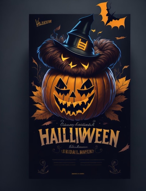 un poster per Halloween con sopra una zucca
