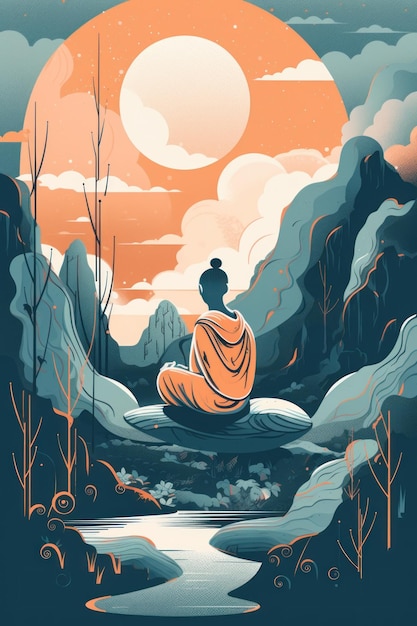 Un poster per i buddha in montagna