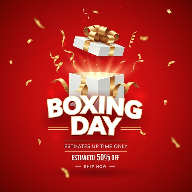 un poster per il Boxing Day con una scatola di Boxing Day