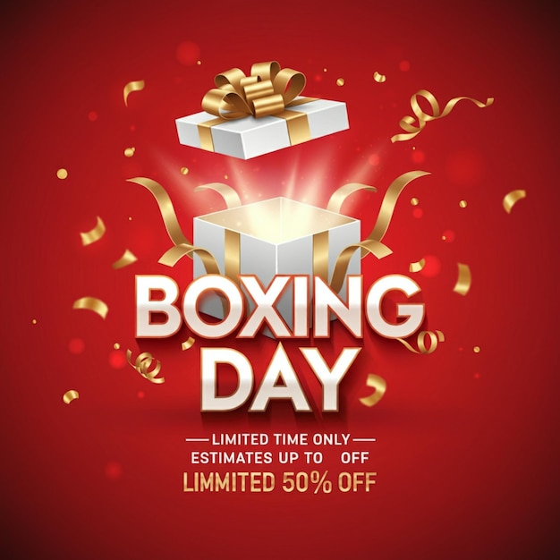 un poster per il Boxing Day con una scatola di Boxing Day