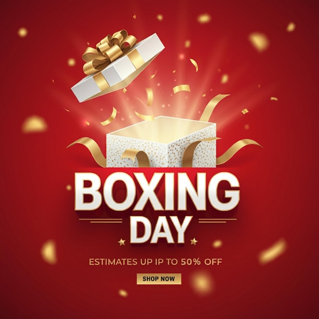 un poster per il Boxing Day mostra una scatola di Boxing Day