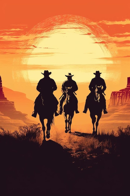 un poster per il film chiamato cowboy a cavallo