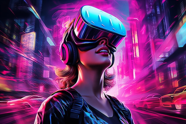 Un poster per il film VR a colori neon