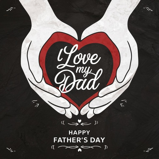 un poster per il giorno dei padri con le mani che tengono un padre