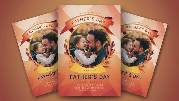 un poster per il giorno dei padri con una foto di padre e padre