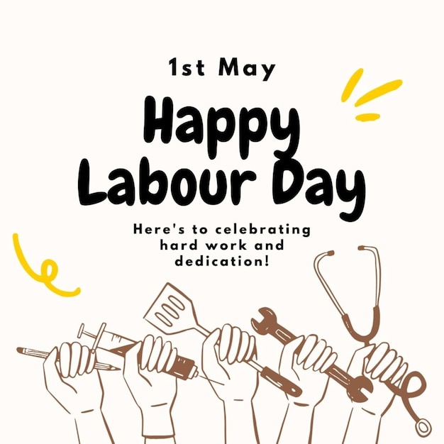 un poster per il primo giorno della celebrazione del giorno di maggio