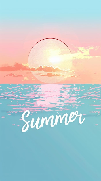 un poster per l'estate al mare con il sole nel cielo