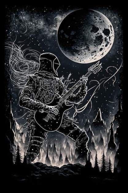 Un poster per la band Hell on the Moon.