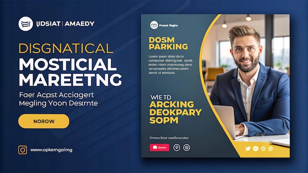 un poster per la conferenza di conferenza davanti a un uomo con la barba