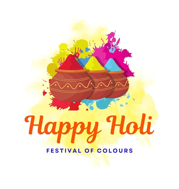 un poster per la felice festa di Holi con uno sfondo colorato