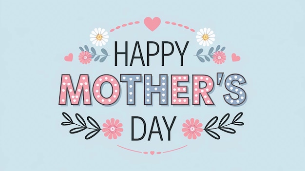 un poster per la festa della madre con fiori e cuori