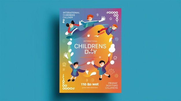 un poster per la giornata dei bambini è esposto