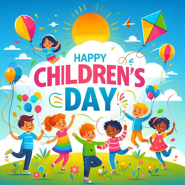 un poster per la giornata dei bambini giorno felice