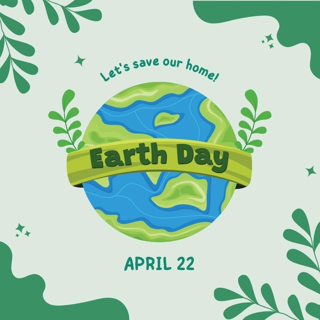Un poster per la Giornata della Terra che dice "Salviamo le nostre vite"