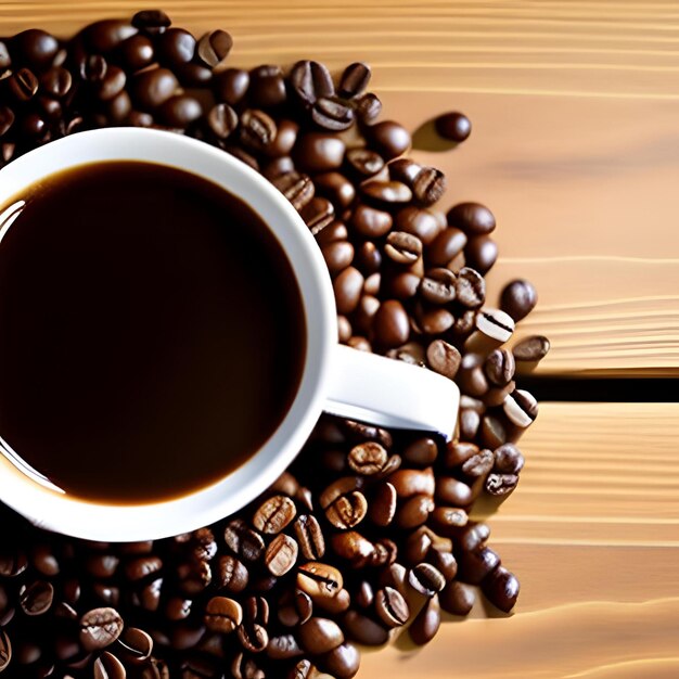 Un poster per la giornata internazionale del caffè con una tazza di caffè