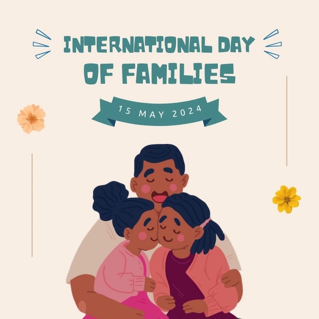 un poster per la giornata internazionale internazionale della giornata internazionale con una famiglia di persone