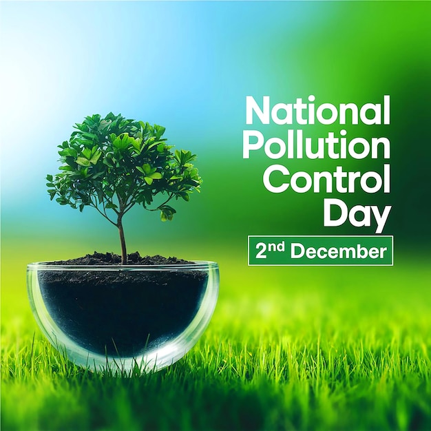 un poster per la giornata nazionale dell'inquinamento con sfondo verde
