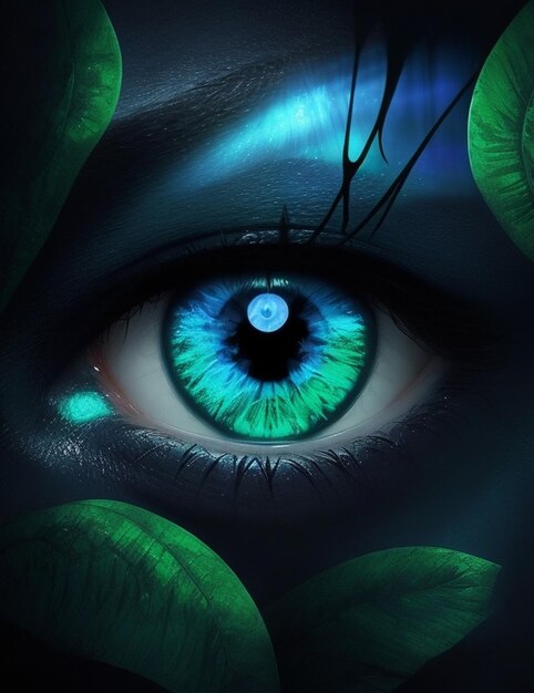 un poster per la locandina di un film che dice "l'occhio è blu".