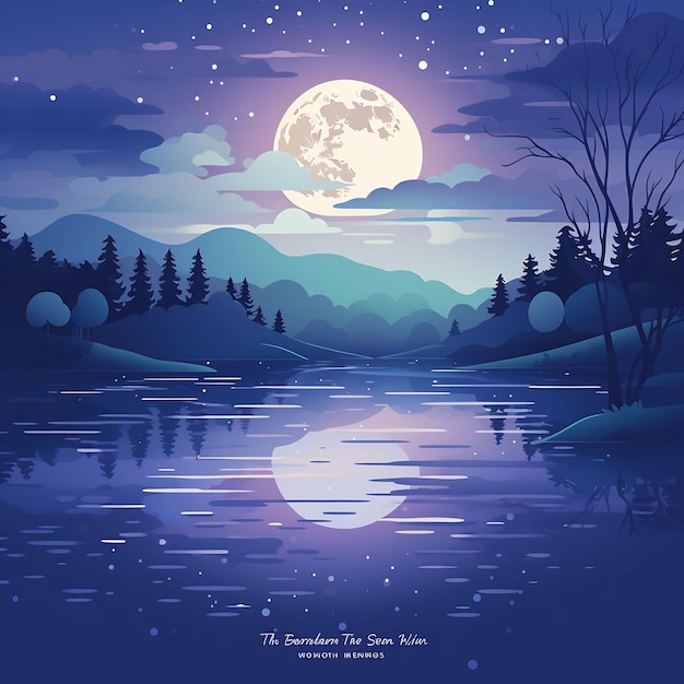 un poster per la luna nuova e il lago