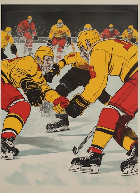 Un poster per la partita di hockey dell'autore