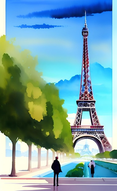 Un poster per la torre eiffel con sopra la parola paris