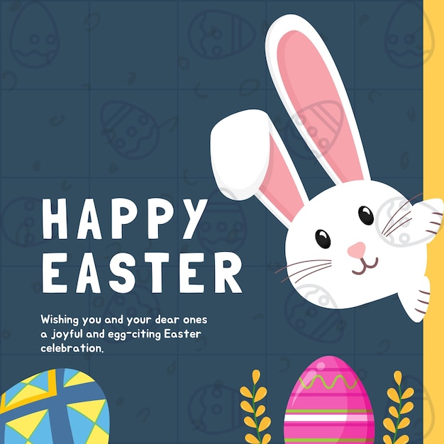 un poster per le uova di Pasqua con un coniglietto sulla copertina