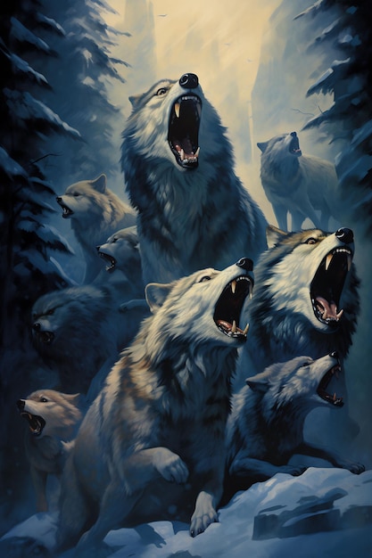 un poster per lo spettacolo dei lupi