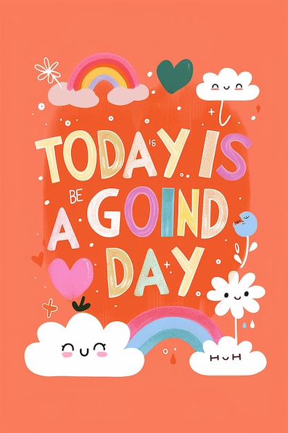 un poster per oggi è una nuvola che è essere una buona giornata