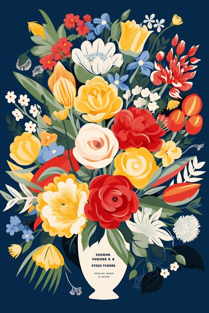 un poster per un bouquet di fiori dal libro per persona