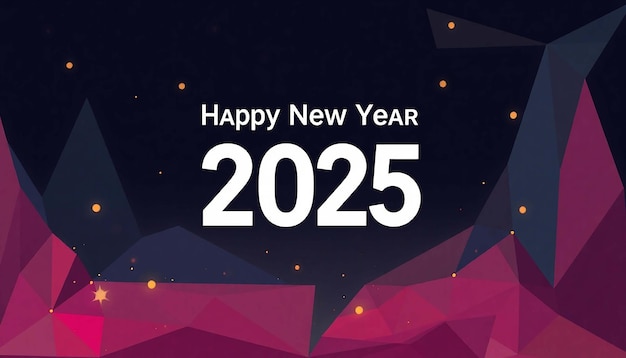 un poster per un buon anno nuovo con uno sfondo colorato