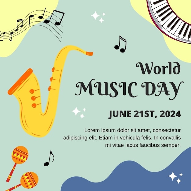 un poster per un festival musicale con uno strumento musicale