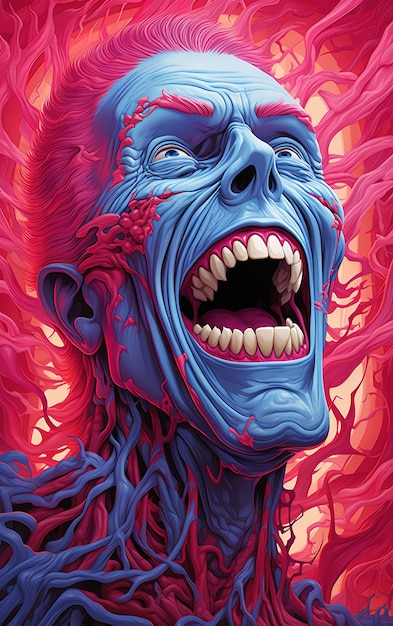 un poster per un fumetto chiamato il mostro con la bocca aperta