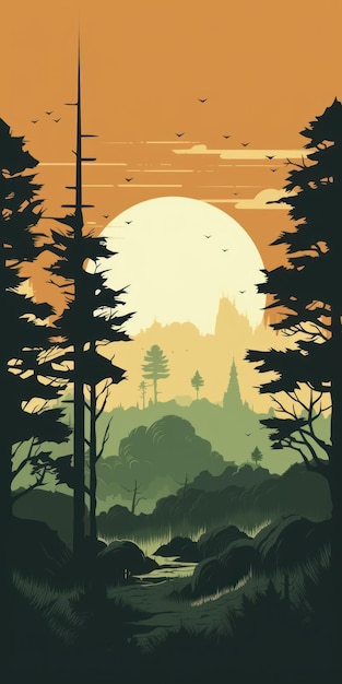 Un poster per un gioco chiamato la foresta.