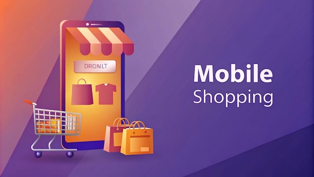 un poster per un negozio mobile chiamato mobile shopping