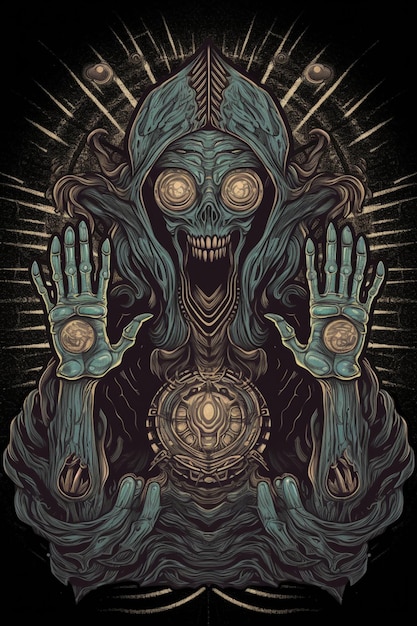 Un poster per un videogioco chiamato i morti dall'artista.