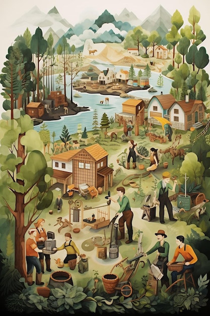 un poster per un villaggio chiamato l'artista dell'artista.