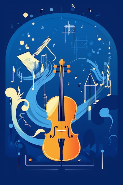 un poster per un violino di un artista chiamato violino.