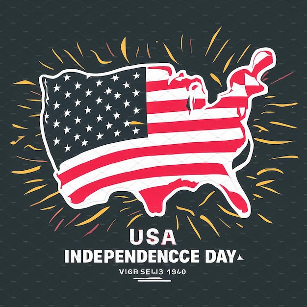 un poster per una bandiera americana con le parole " Giorno dell'Indipendenza degli Stati Uniti "