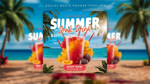 un poster per una bevanda estiva chiamata cocktail