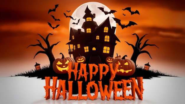 un poster per una festa di Halloween con un castello in cima