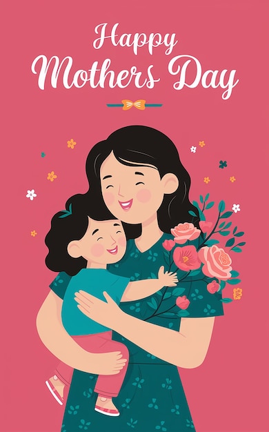 un poster per una madre e una figlia che dice il giorno della madre