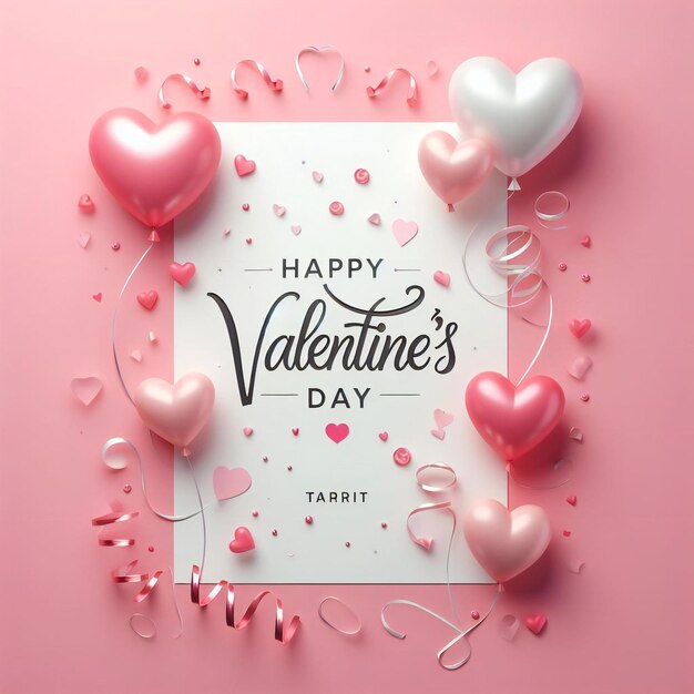 Un poster vibrante e commovente di Happy Valentine's Day che cattura l'essenza dell'amore