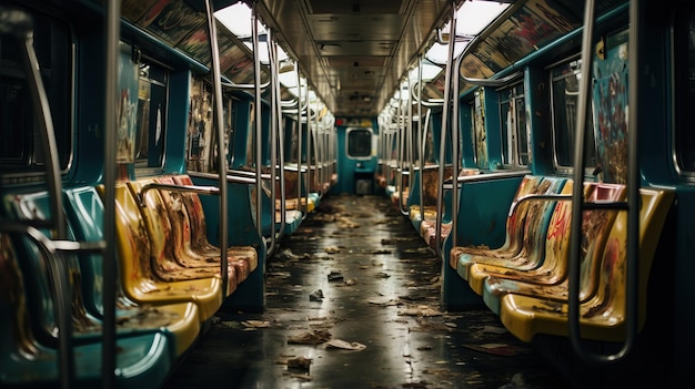 un posto sporco in un treno